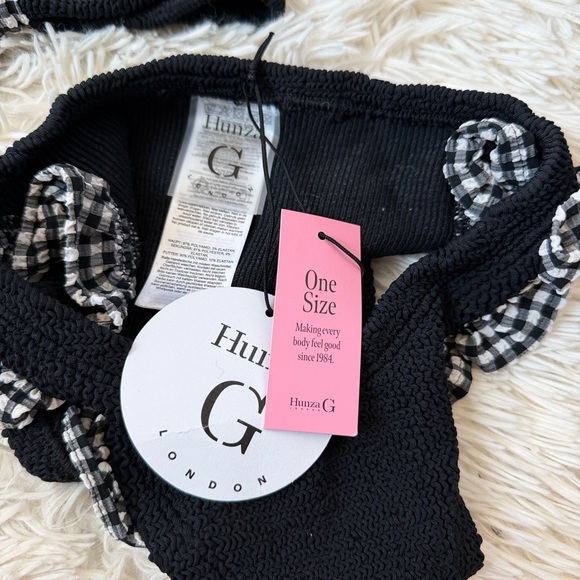 NWT Hunza G Loretta bikini in black/gingham one size - Picture 11 of 11